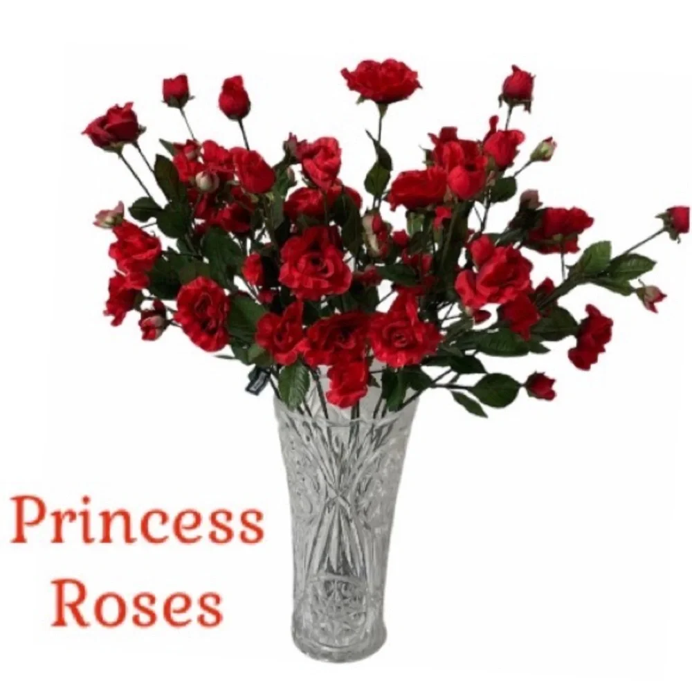 Princess Roses Dozen Long Stem Silk Flowers Moody Romantic Luxury Home Decor